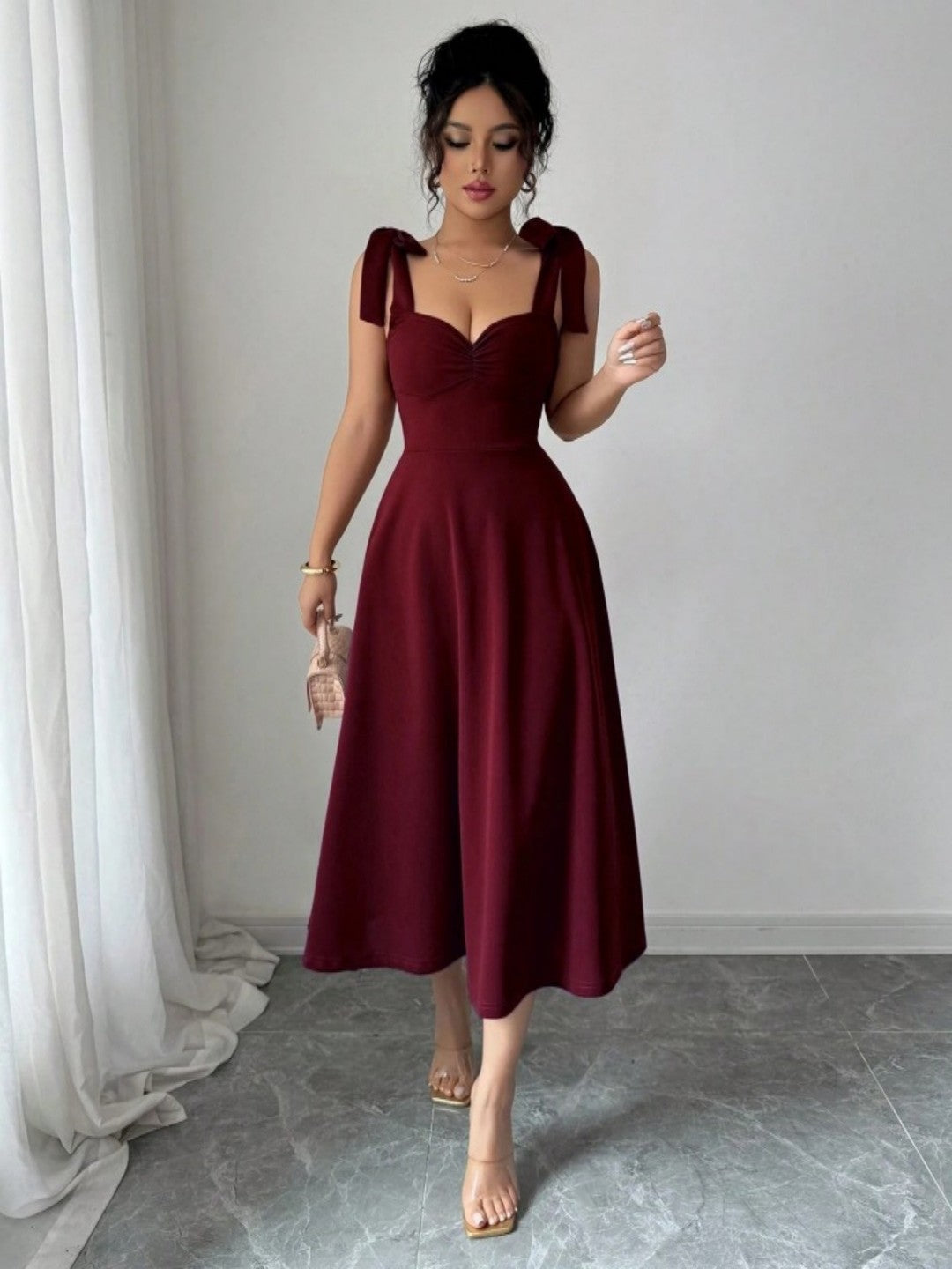 Women's Elegant Solid Color Strap Formal Dress