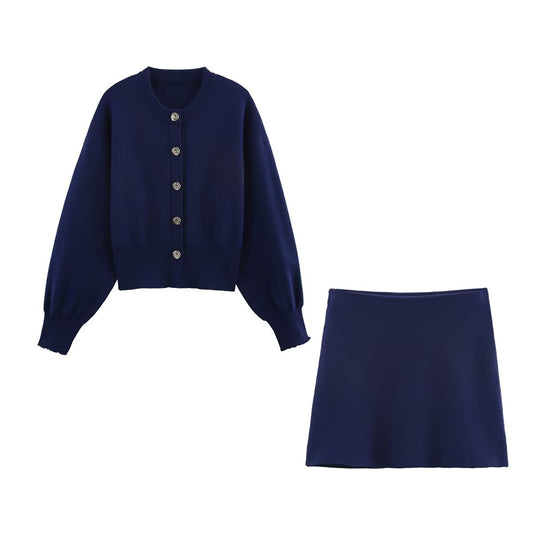 Women's Spring Thread Button Decoration Plain Stitch Suits