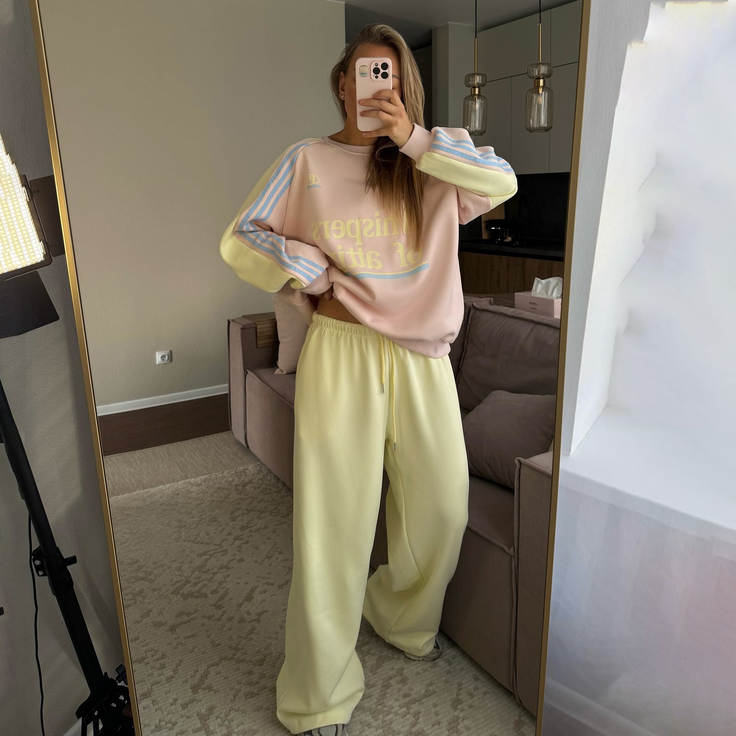 Women's Contrast Sports Round Neck Loose Long Suits