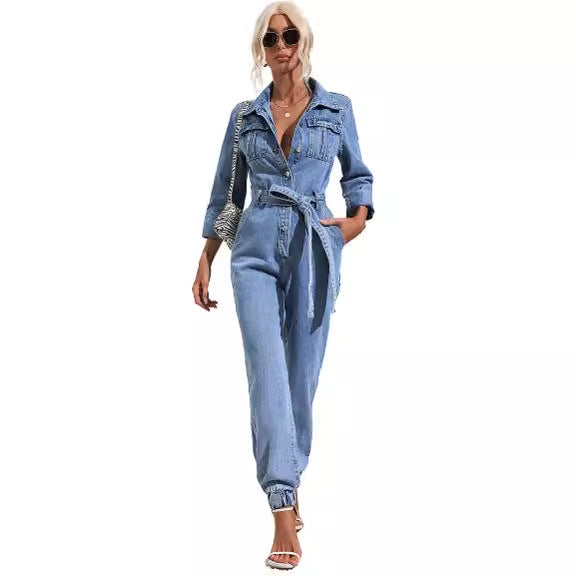 Women's Leisure Commute Slim Fit Overall Jumpsuits