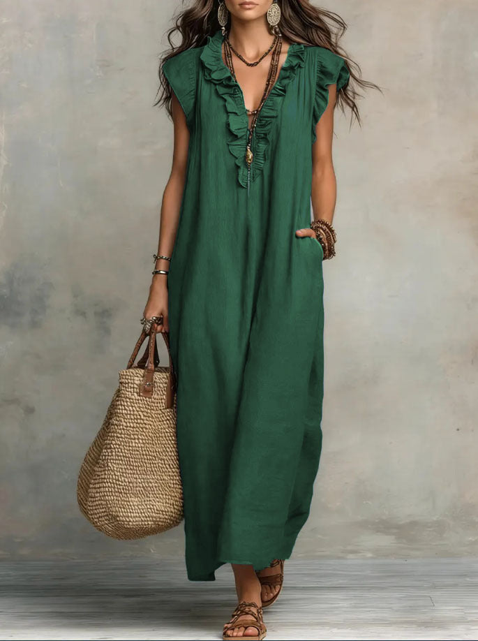 Glamorous Women's Loose Sleeveless Bohemian Summer Dress