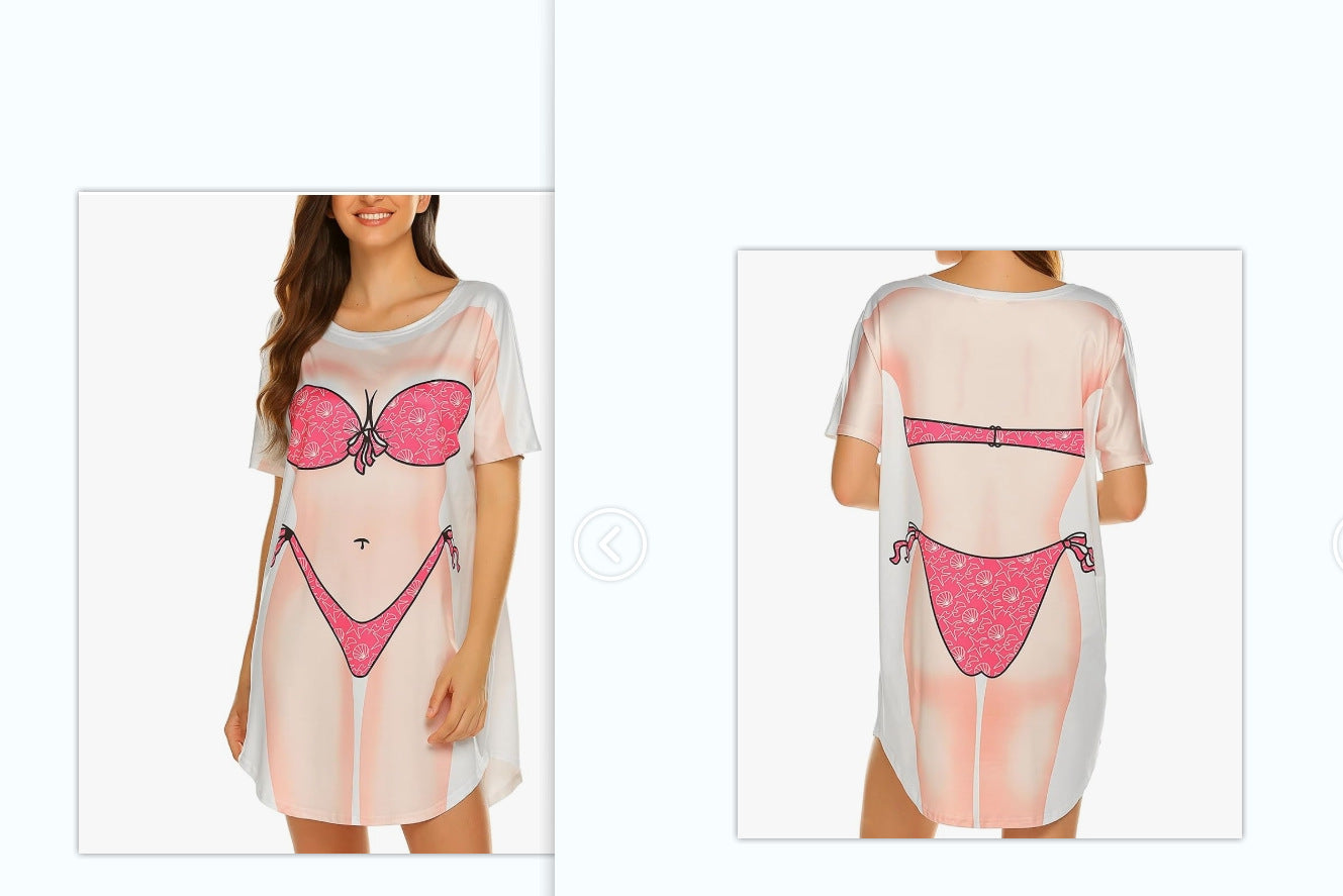 Women's Couple T-shirt Creative Girlfriends Beach Cover-up Dresses