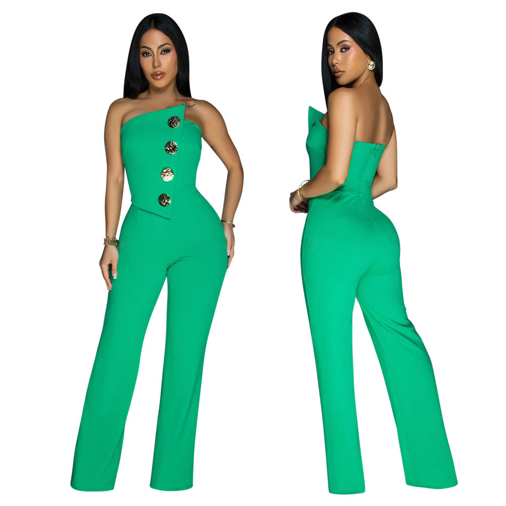 Tube Irregular Design Loose Wide Leg Jumpsuits