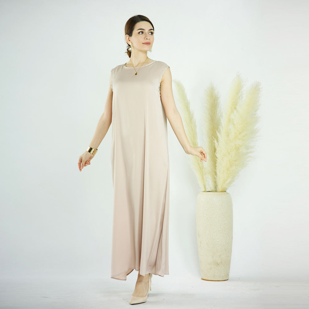 Stylish Turkish Solid Color Bottoming Dress Dresses