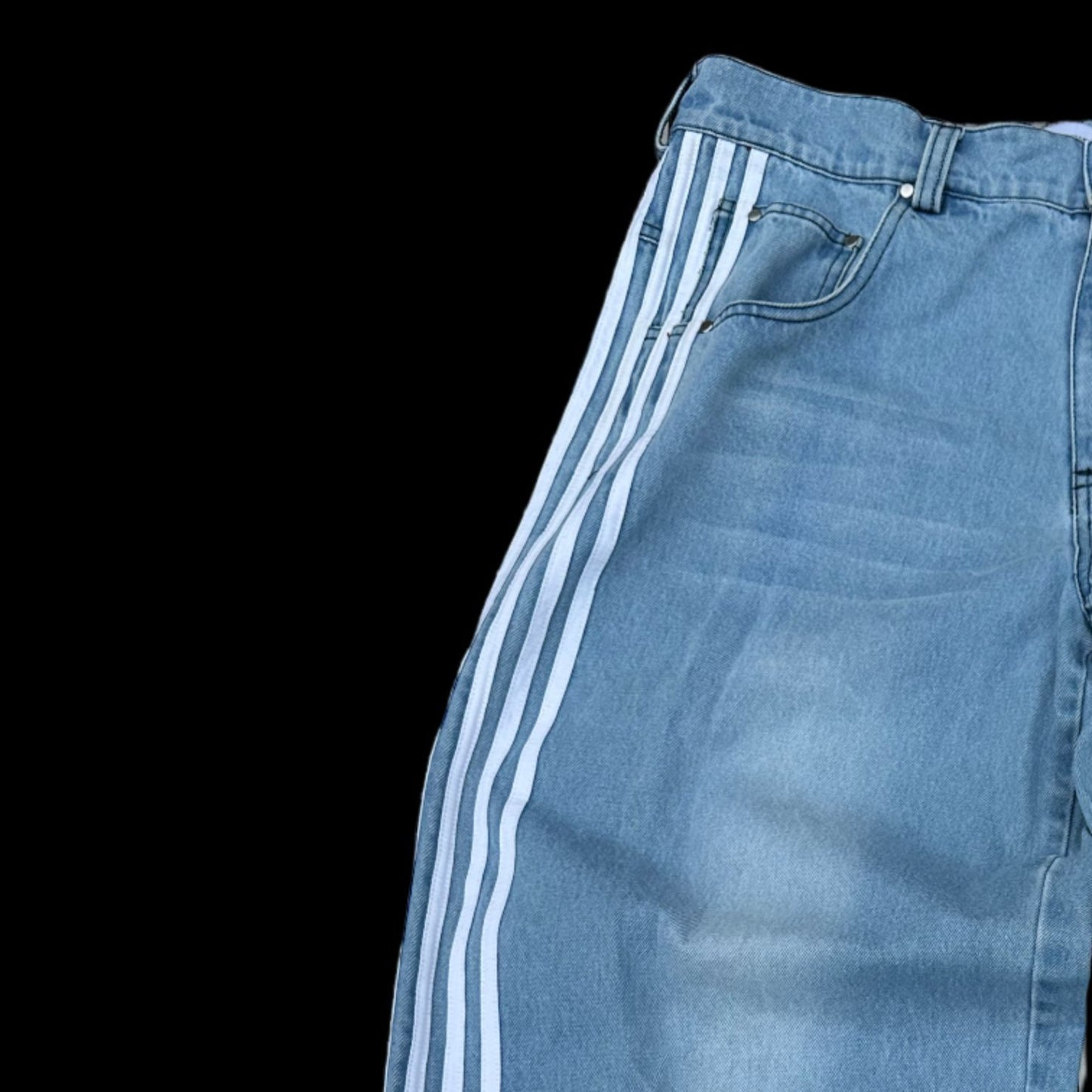Retro Street Striped Casual Wide Leg Jeans