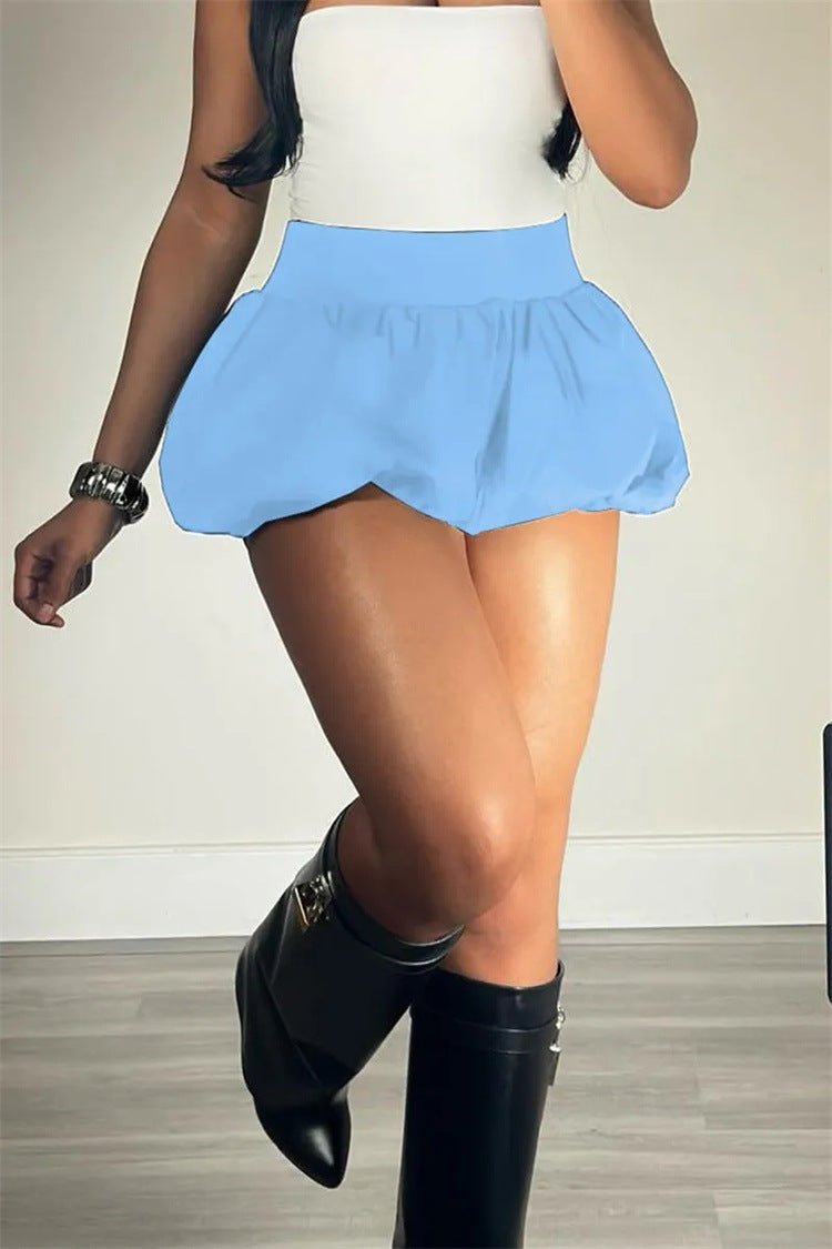 Women's Fashion Elastic Waist Multicolor Pleated Skirts