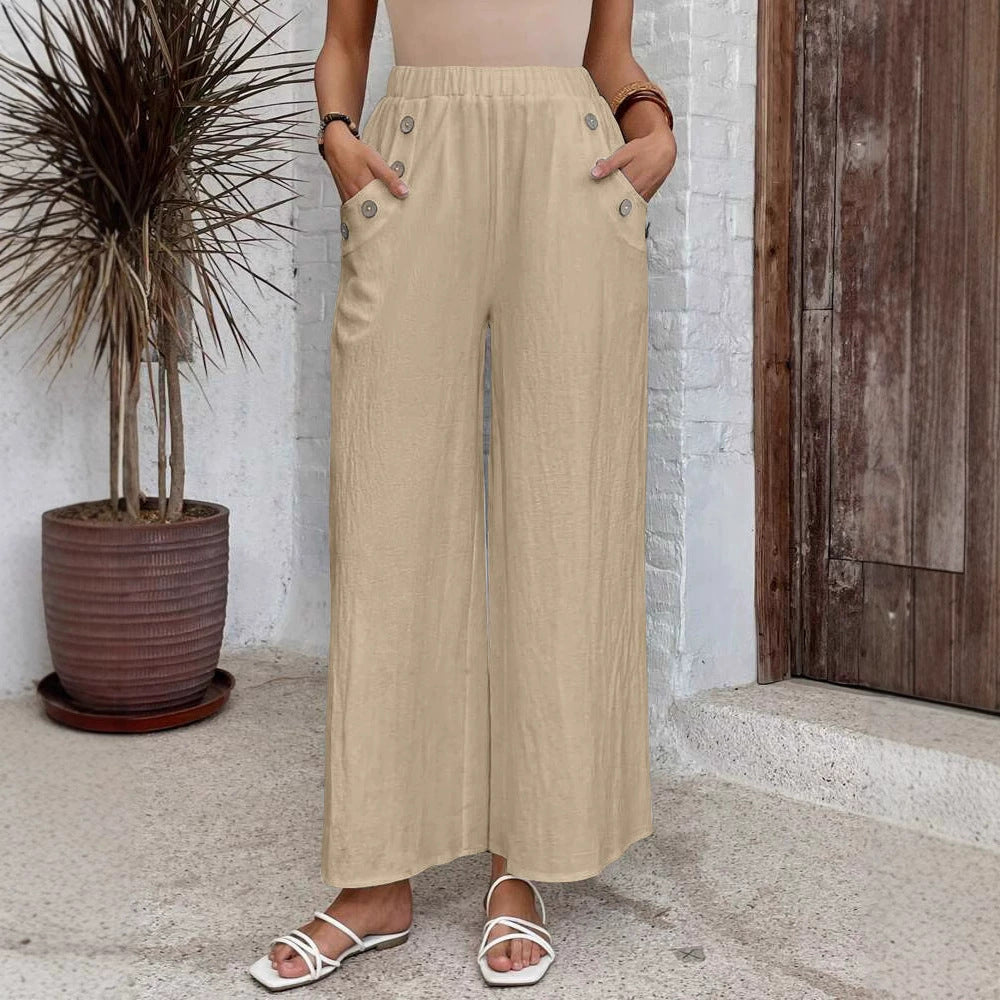 Women's Elastic High Waist Loose Trousers For Pants