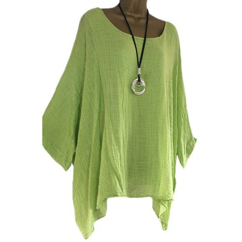 Women's Summer Irregular Sleeve Hem Fashion Solid Blouses