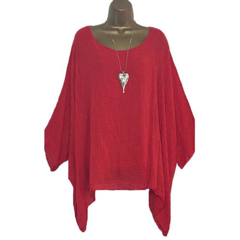 Women's Summer Irregular Sleeve Hem Fashion Solid Blouses