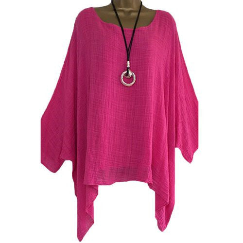 Women's Summer Irregular Sleeve Hem Fashion Solid Blouses