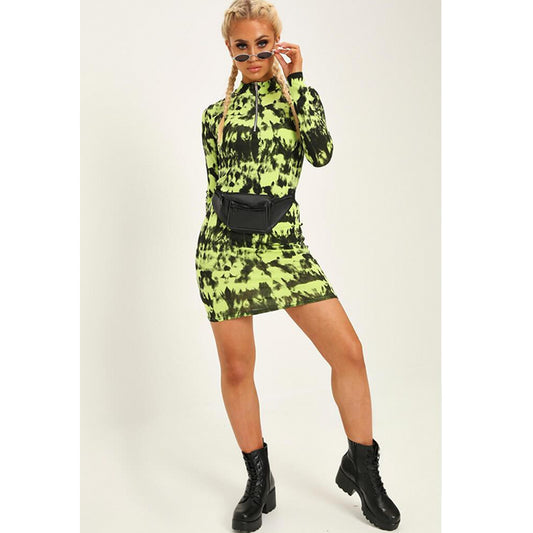 Women's Fashion Printed Dress Long Sleeve Skirts