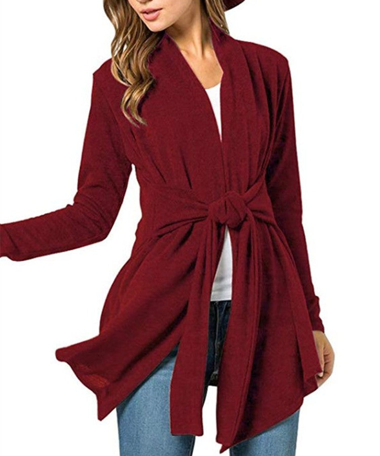 Innovative Graceful Women's Long Sleeve Tied Women's Sweater