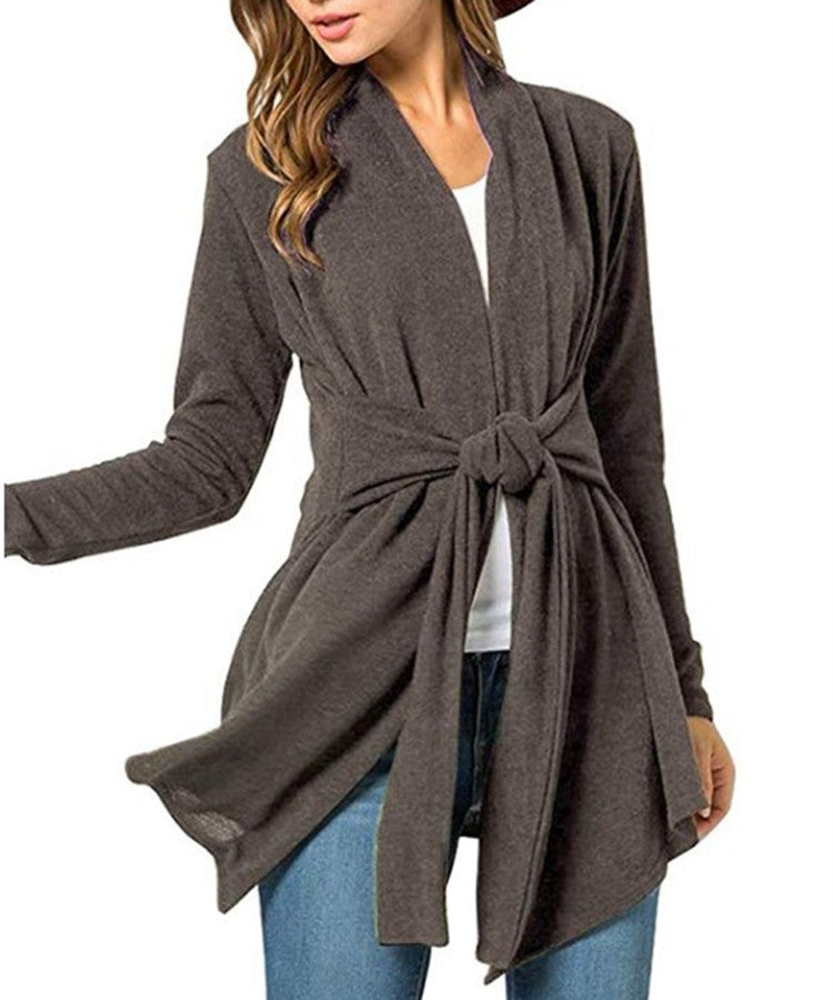 Innovative Graceful Women's Long Sleeve Tied Women's Sweater