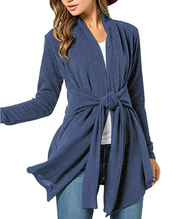 Innovative Graceful Women's Long Sleeve Tied Women's Sweater