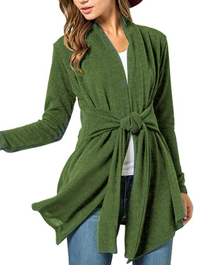 Innovative Graceful Women's Long Sleeve Tied Women's Sweater