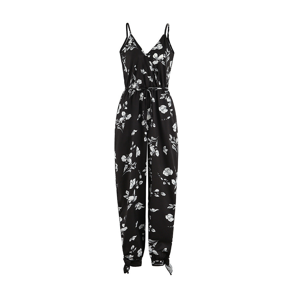 Backless Tether Deep Strap Long Conjoined Pants