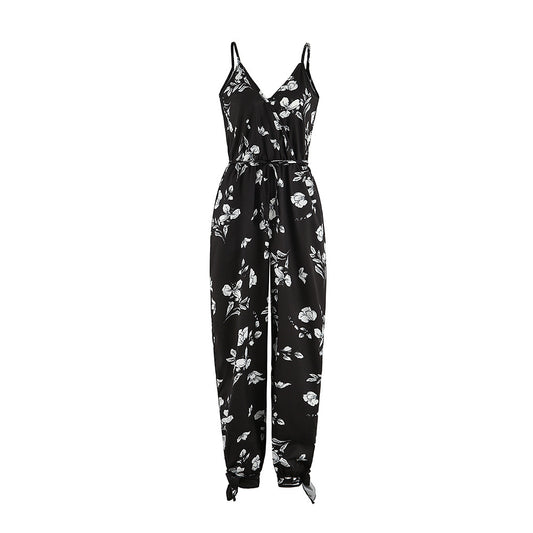 Backless Tether Deep Strap Long Conjoined Pants