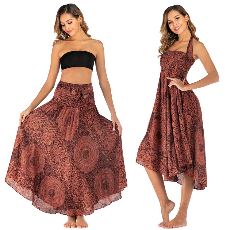 Casual Thai Beach Vacation Two-way Large Skirts