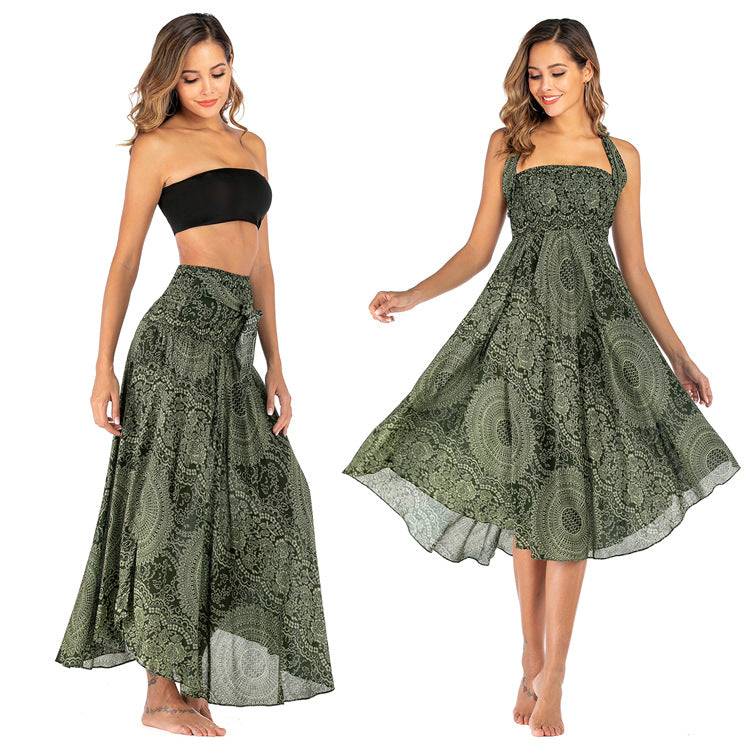 Casual Thai Beach Vacation Two-way Large Skirts