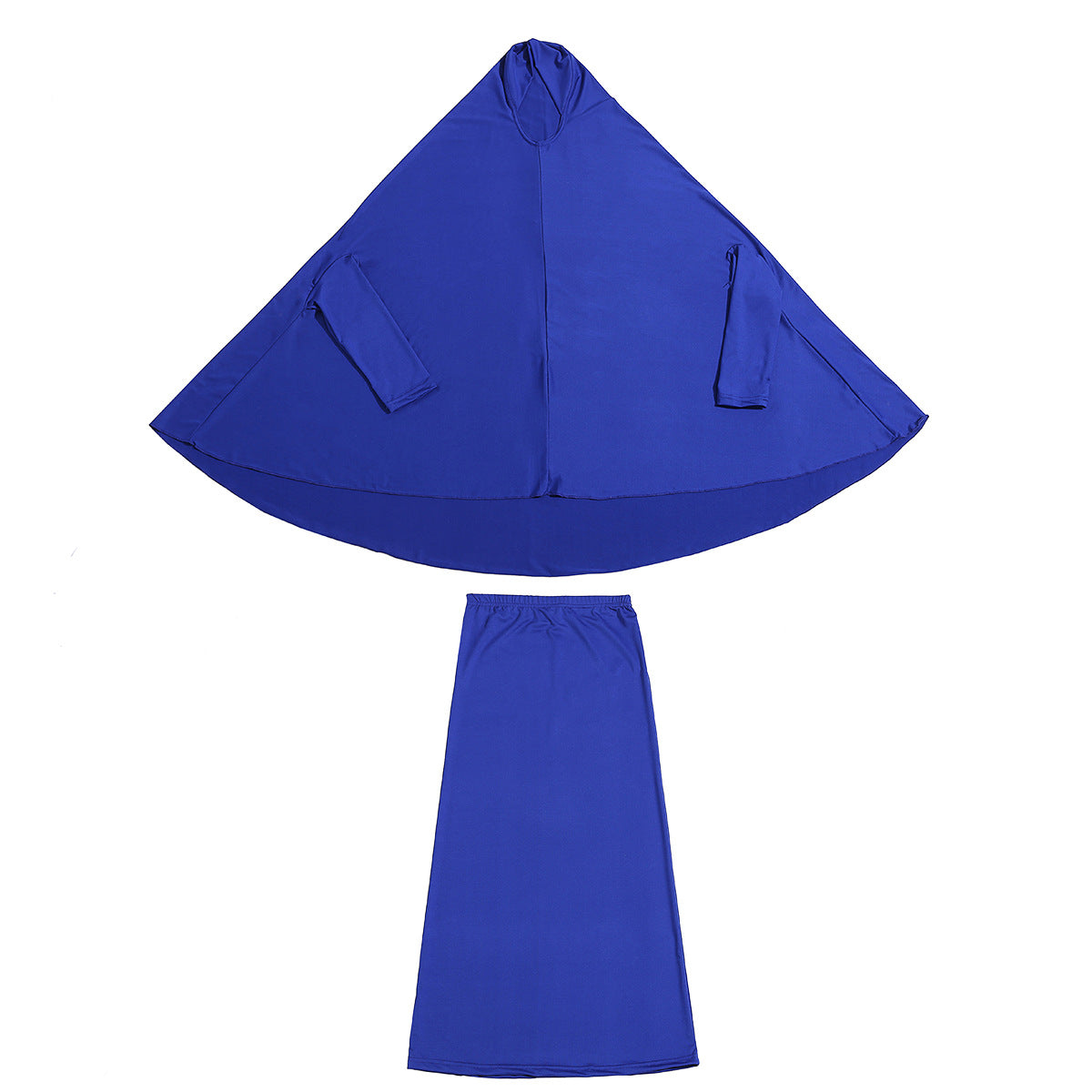 Children's Solid Color Milk Silk Hooded Batwing Sleeve Dress
