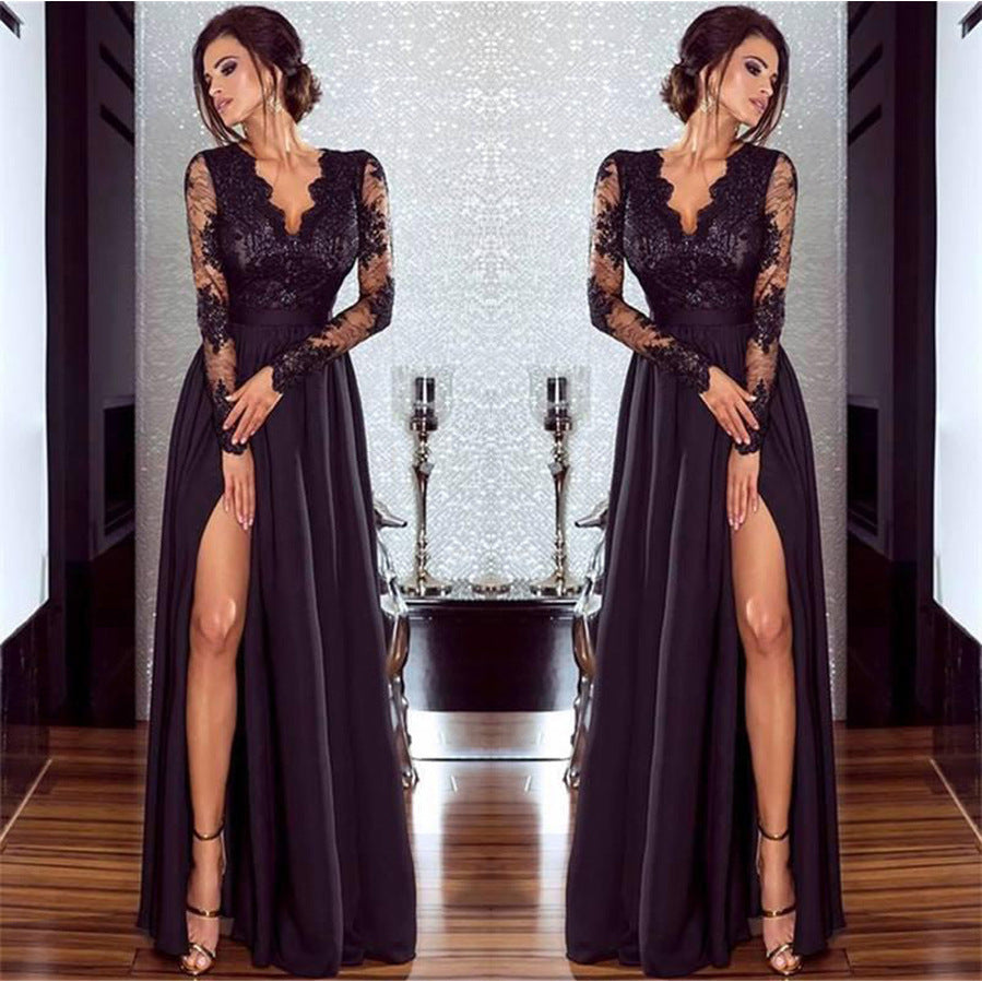 Sexy Deep V Lace Fashion Dress Wedding Dresses