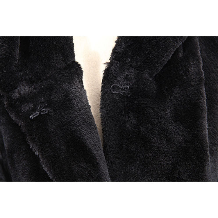Women's Faux Fur Hooded Thickened Long Section Coats
