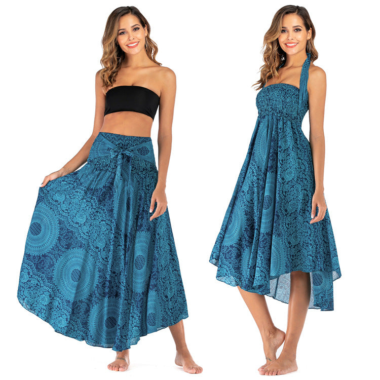 Casual Thai Beach Vacation Two-way Large Skirts