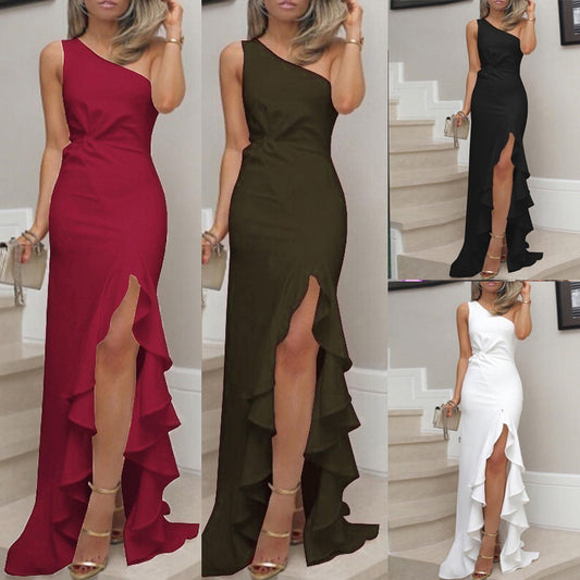 Pretty Split Ruffled Large Swing Dress Dresses