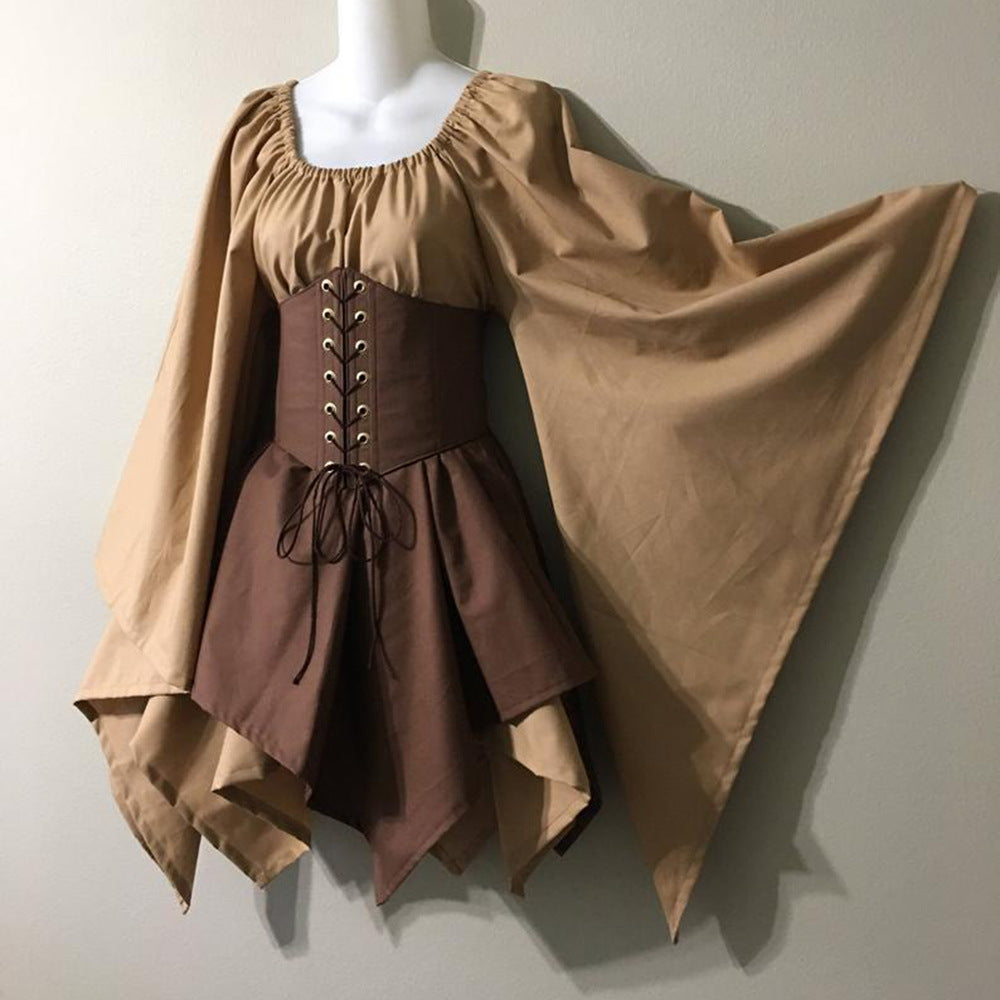 Women's Long Sleeve Medieval Versatile Temperament Commute Dress