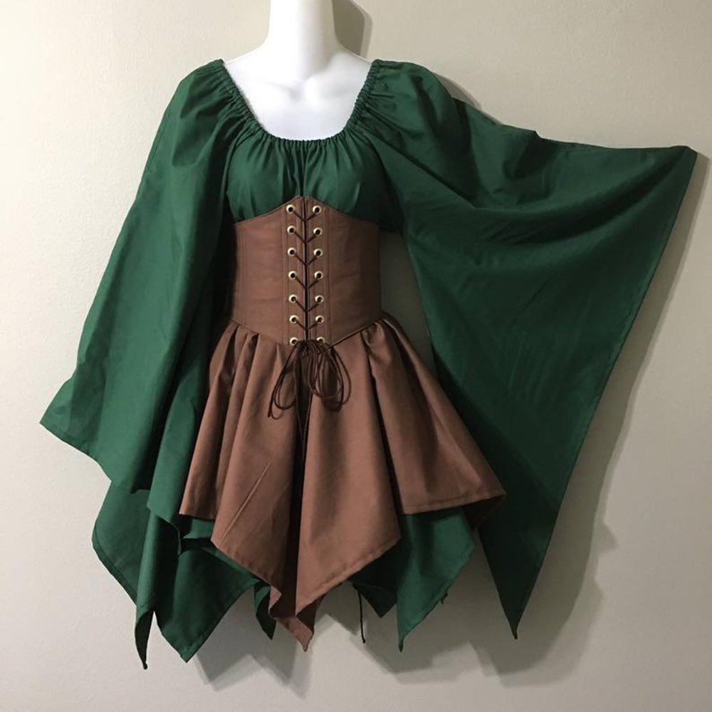 Women's Long Sleeve Medieval Versatile Temperament Commute Dress