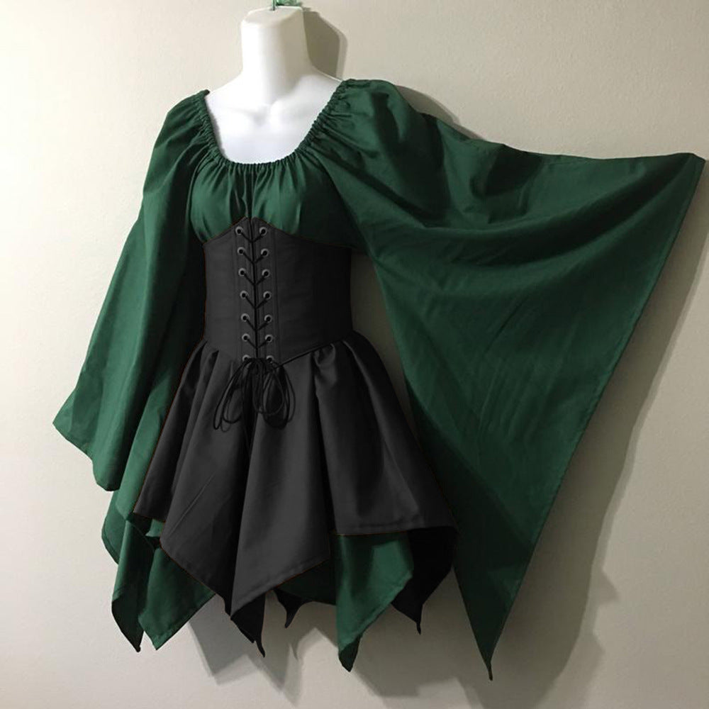 Women's Long Sleeve Medieval Versatile Temperament Commute Dress