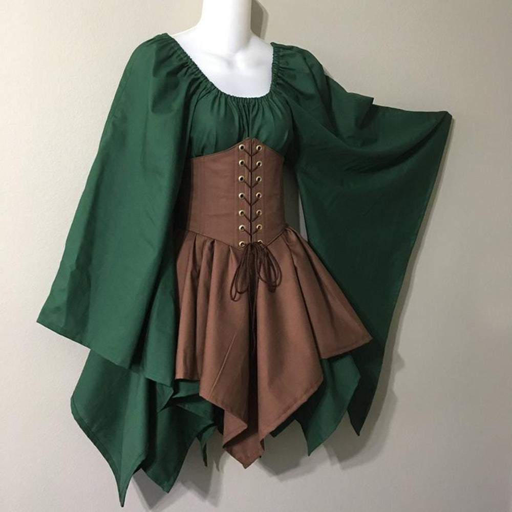 Women's Long Sleeve Medieval Versatile Temperament Commute Dress