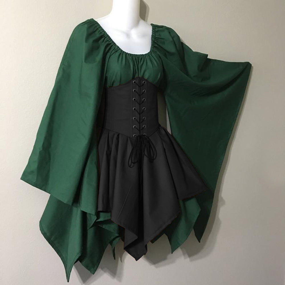 Women's Long Sleeve Medieval Versatile Temperament Commute Dress