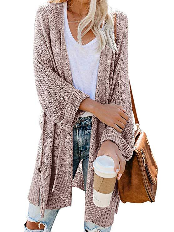 Women's Spring Large Mid-length Solid Color Knitted Women's Sweater