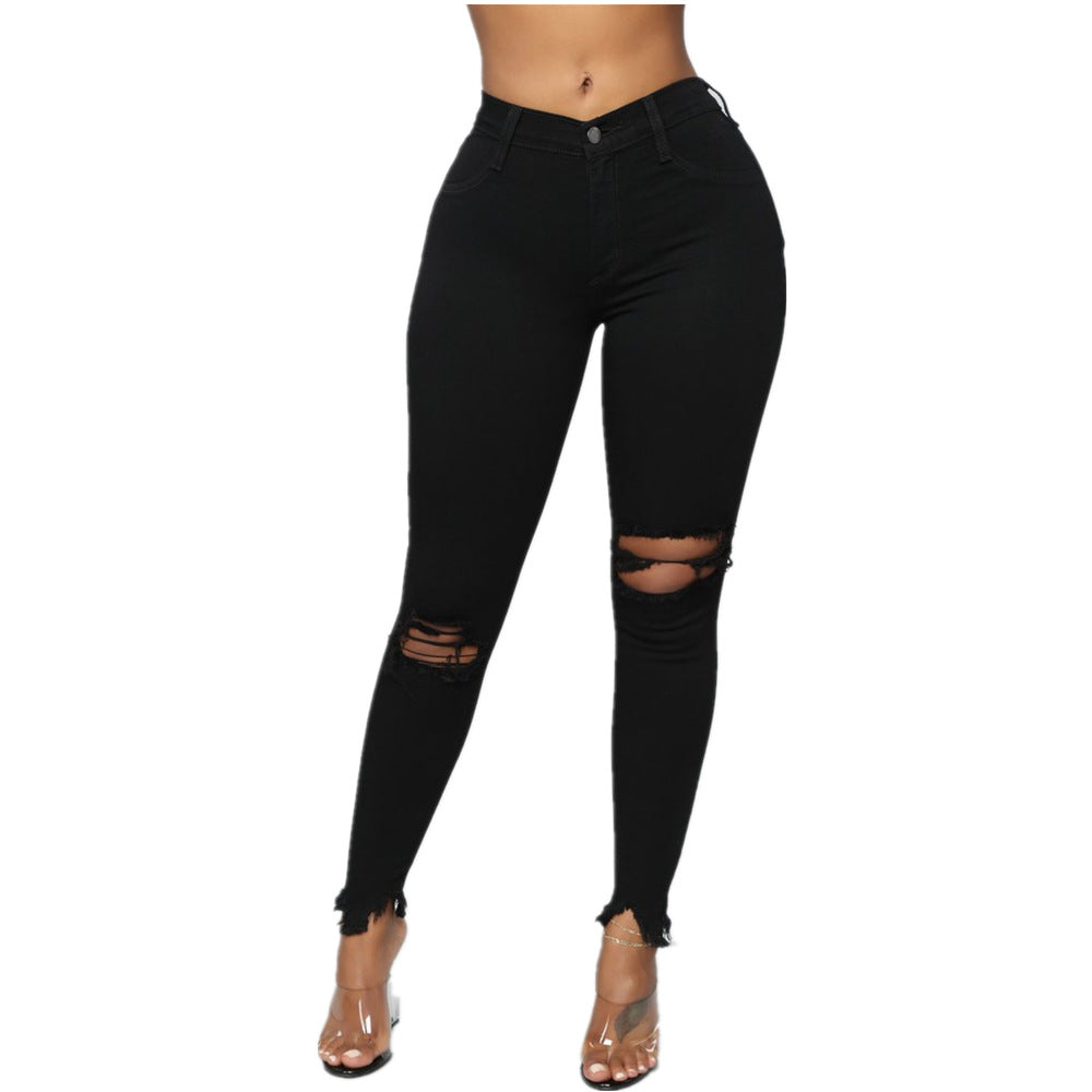Cool Creative Summer Solid Color Trousers Jeans