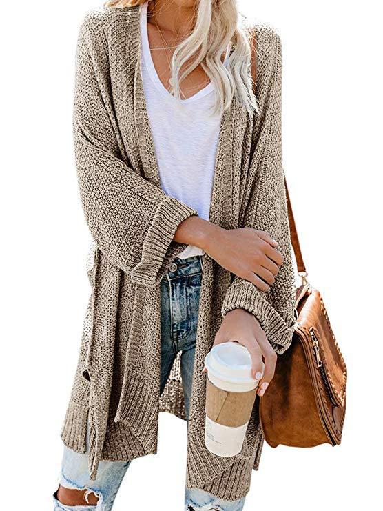 Women's Spring Large Mid-length Solid Color Knitted Women's Sweater
