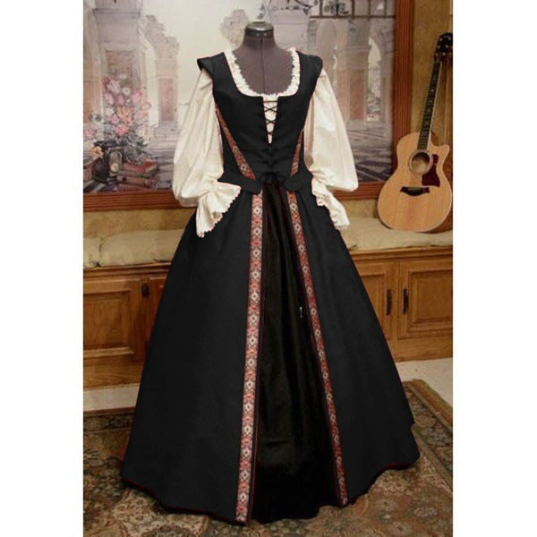 Renaissance Style Cinched Large Swing Two-piece Dresses