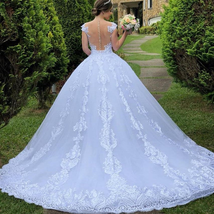 Dress White Vintage Lace Backless Sexy Wedding Dresses