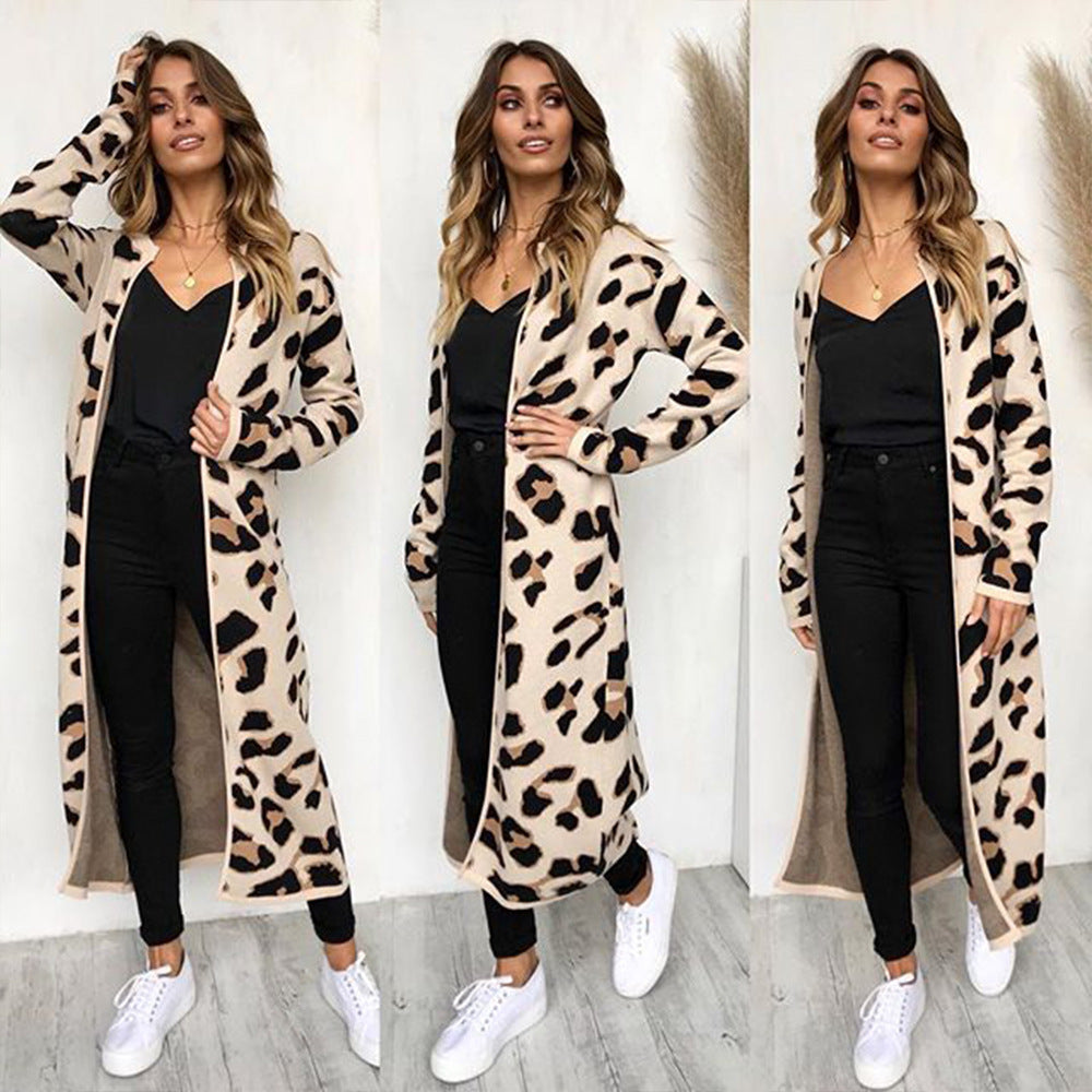 Women's Autumn Leopard Print Long For Sweater
