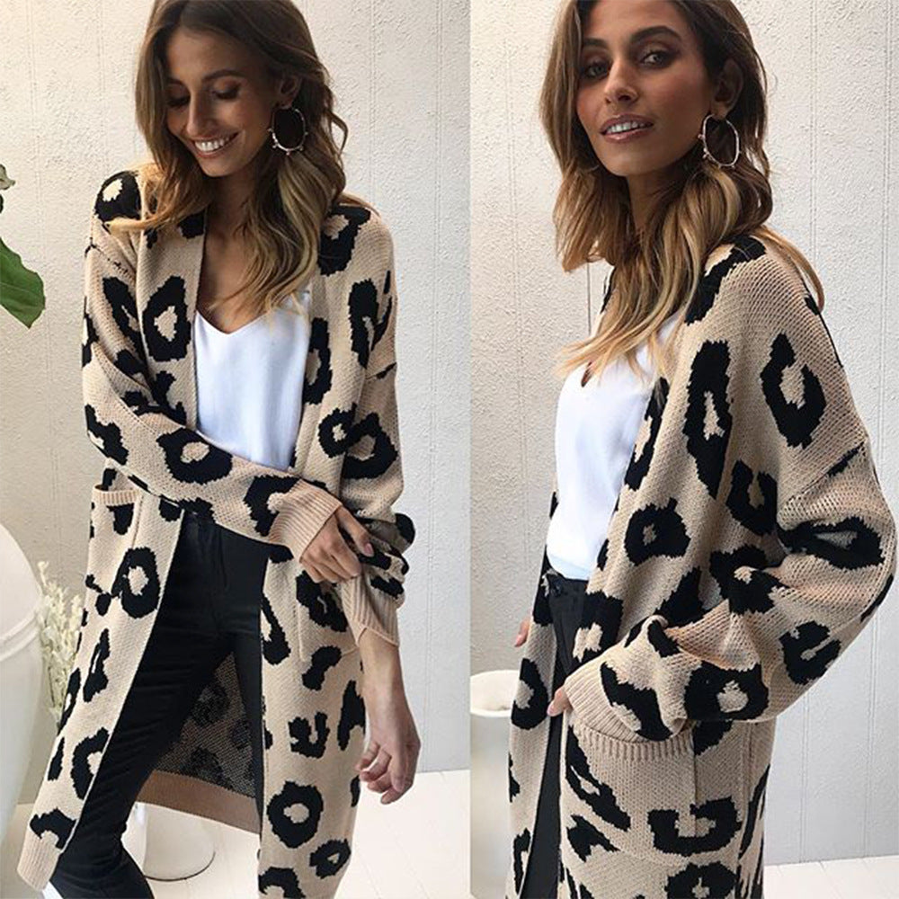 Women's Autumn Leopard Print Long For Sweater