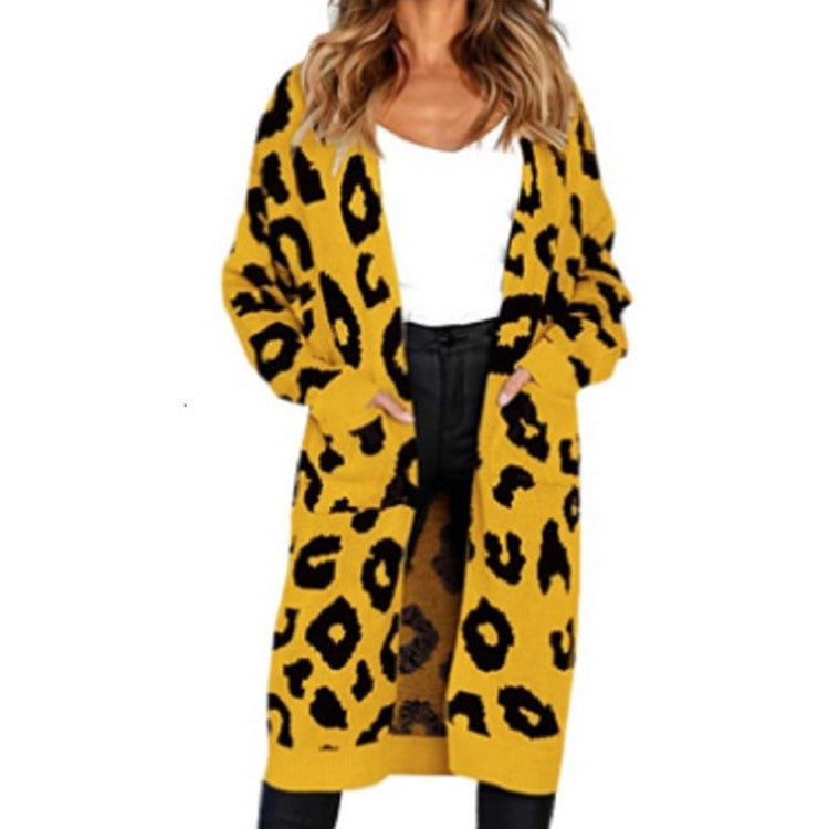 Women's Color Leopard Print Polka Dot Loose Women's Sweater