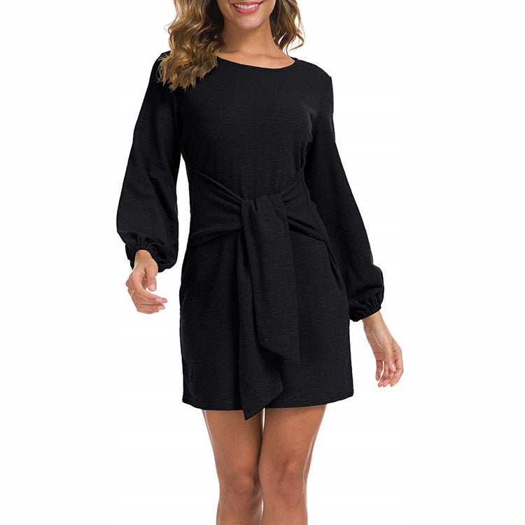Women's Solid Color Mid-length Elegant Style Temperament Dress