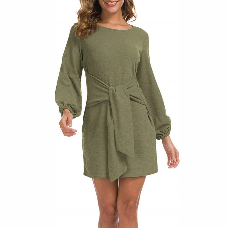 Women's Solid Color Mid-length Elegant Style Temperament Dress