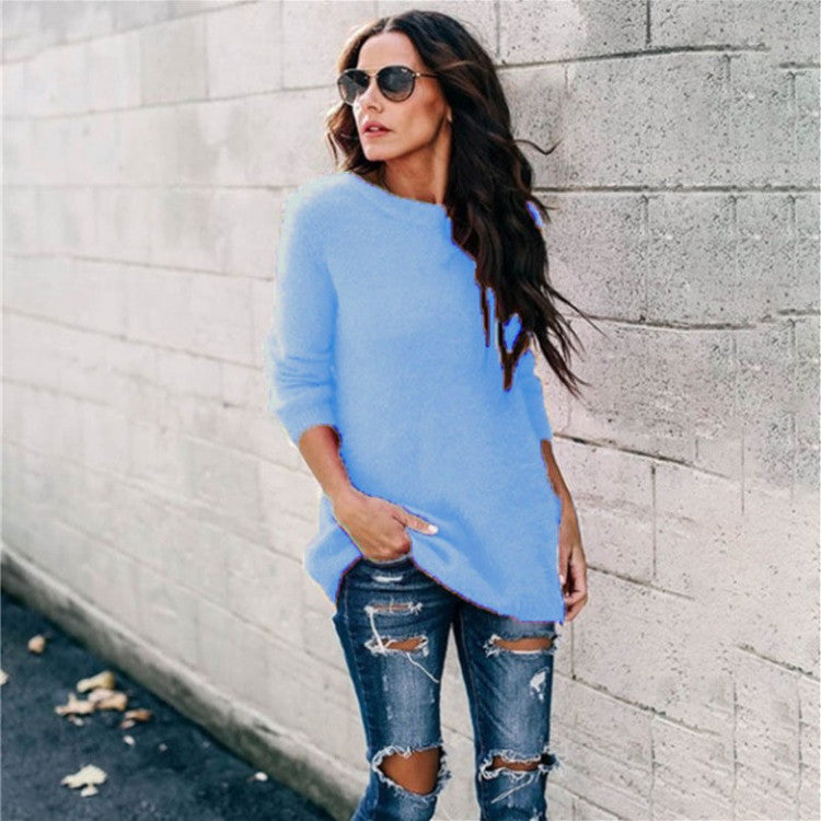 Stylish Innovative Women's Autumn Splicing Pullover Sweater