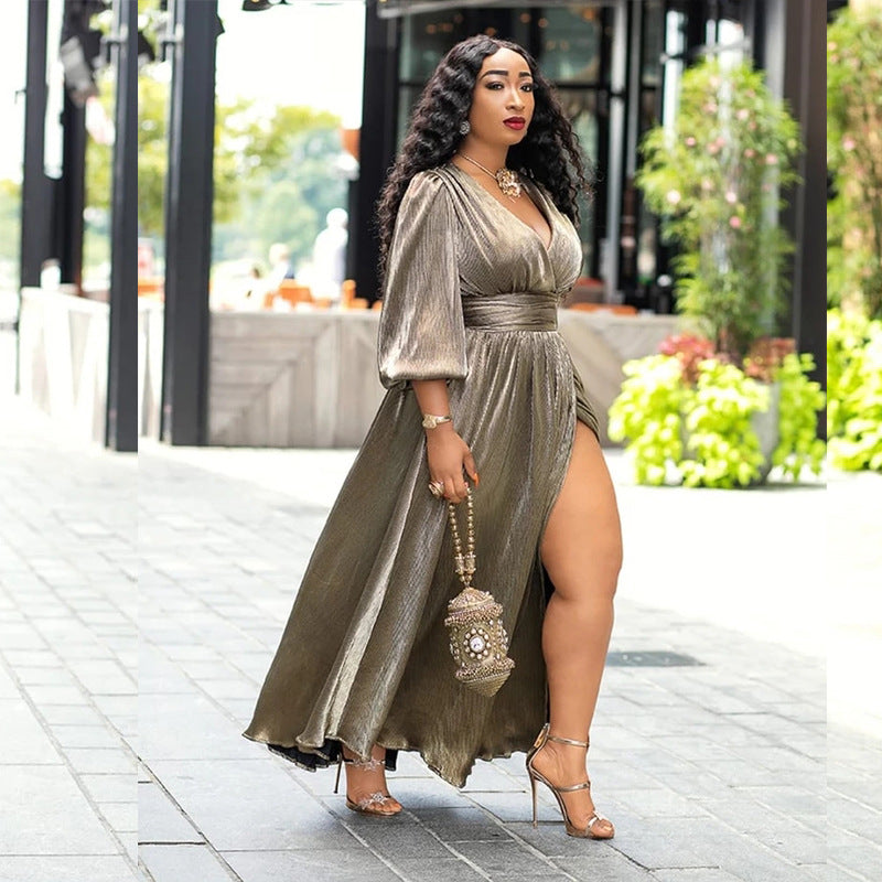 Women's Dress Long Sleeve Slightly Fat Loose Dresses