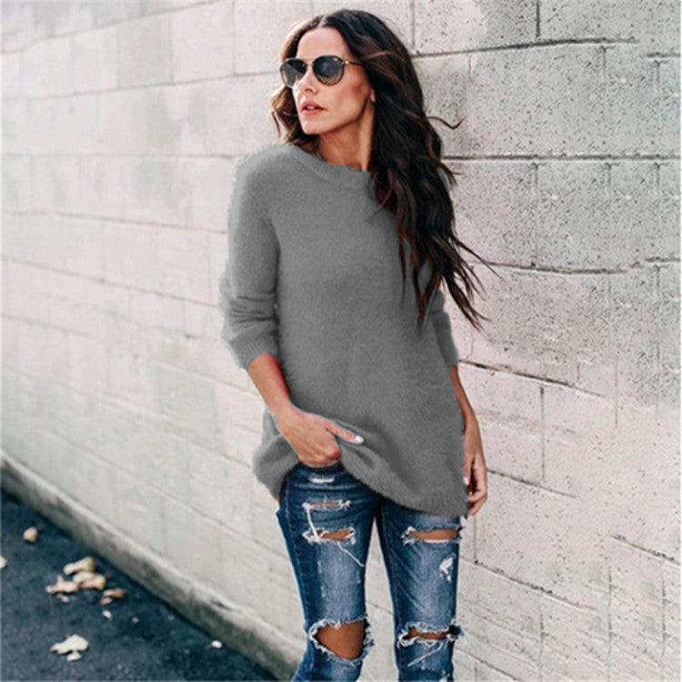 Stylish Innovative Women's Autumn Splicing Pullover Sweater