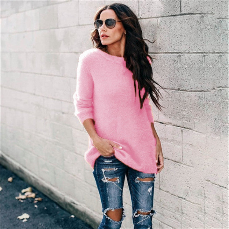 Stylish Innovative Women's Autumn Splicing Pullover Sweater