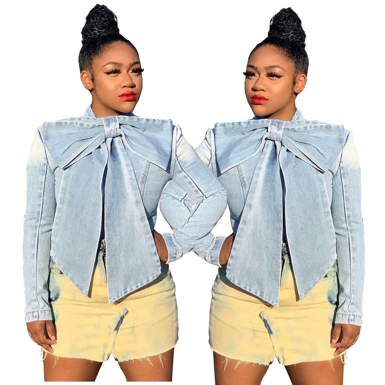 Women's Beautiful Sexy Fashion Long-sleeved Denim Coats
