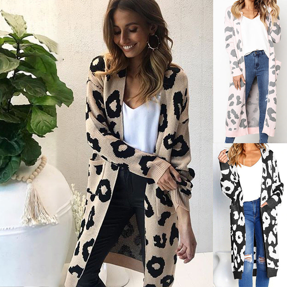 Women's Autumn Leopard Print Long For Sweater