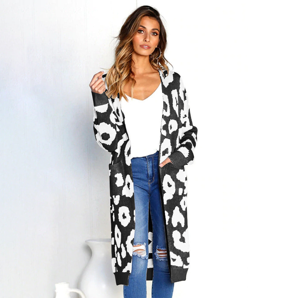 Women's Autumn Leopard Print Long For Sweater